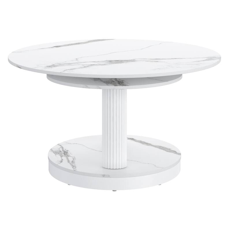 Contemporary Sintered Stone & Metal Coffee Table