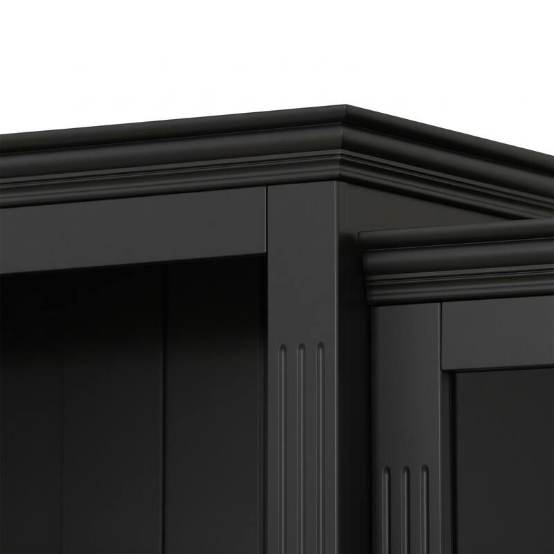 78.75"Tall 3-Pieces Bookcase,Display Cabinet With 5 Colors Adjustable Led Ceiling Light,Bookshelves With Tempered Glass Shelves