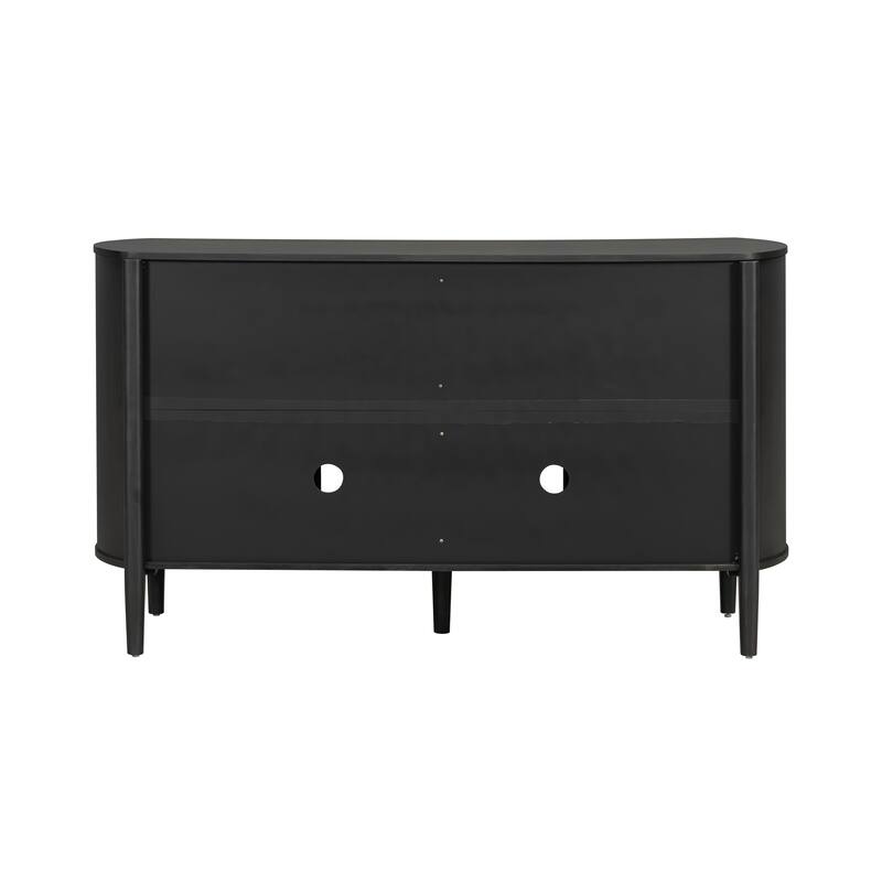 Roomfitters Large 4-Door Sideboard Storage Cabinet with Glass Accents
