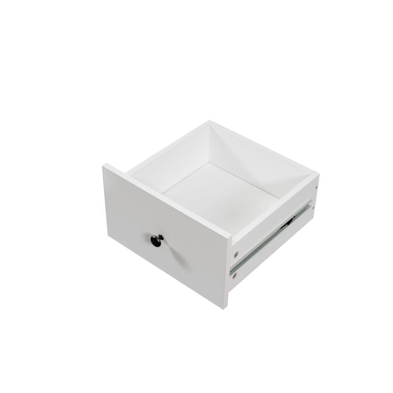 White Storage Cabinet, Modern Freestanding Narrow Bookcase with Glass Doors, Storage Drawers Wood File Cabinets for Home Office