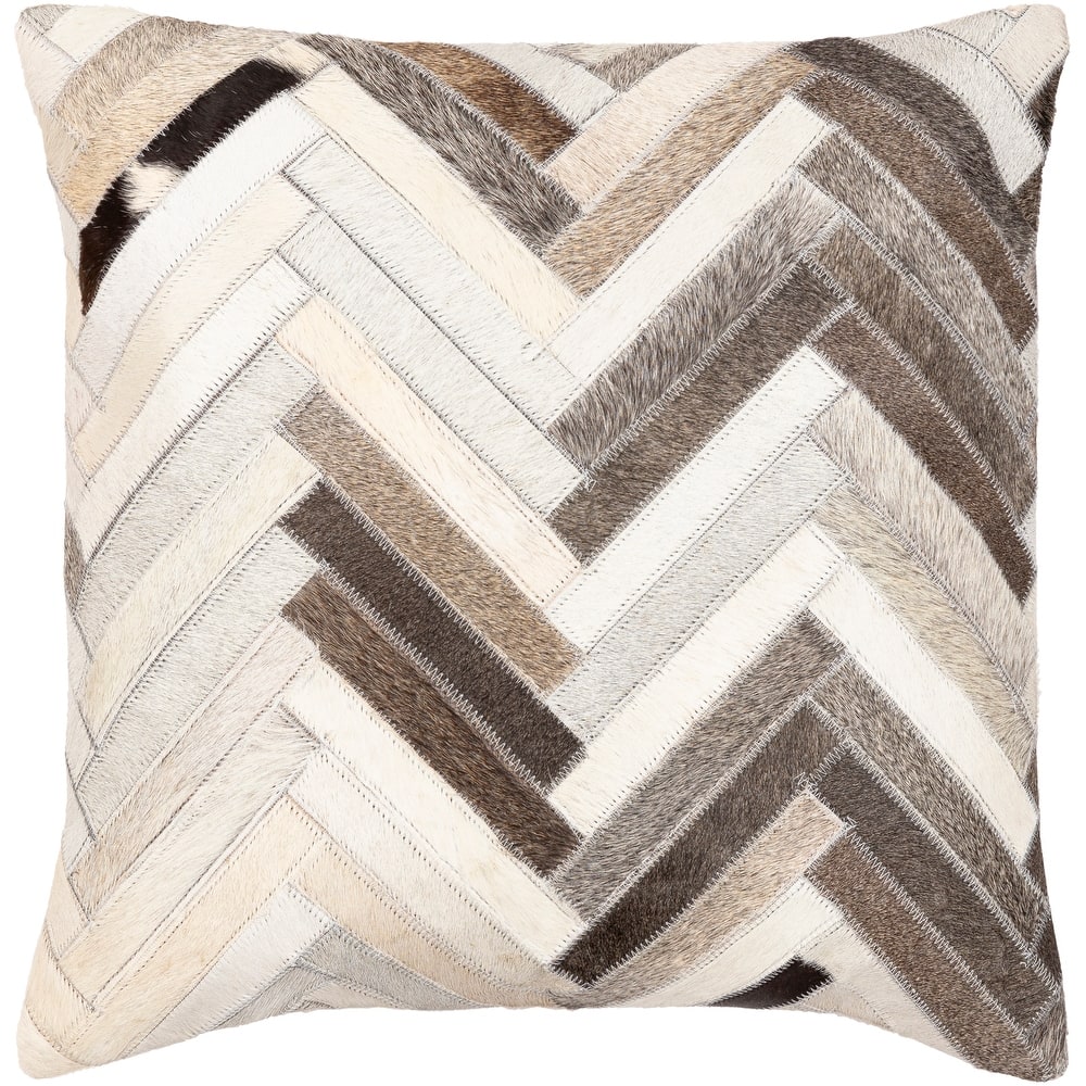 Terrence Hair on Hide Chevron Throw Pillow