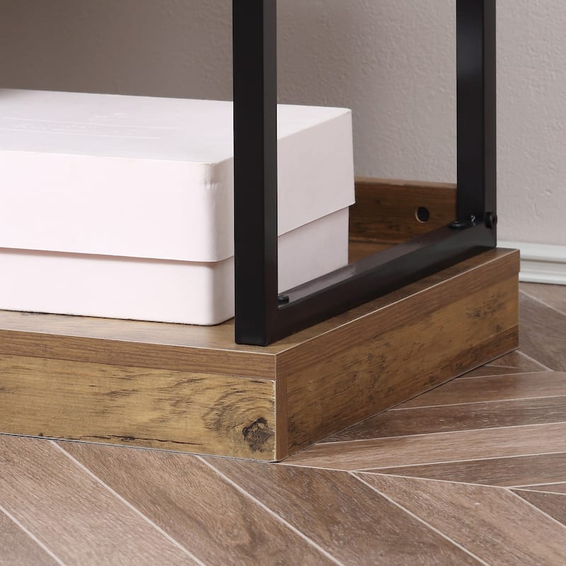 HOMCOM 2/4-Tier Industrial Style Storage Steel Wooden Shelf with a Robust Multi-Functional Design, Tall Organizer