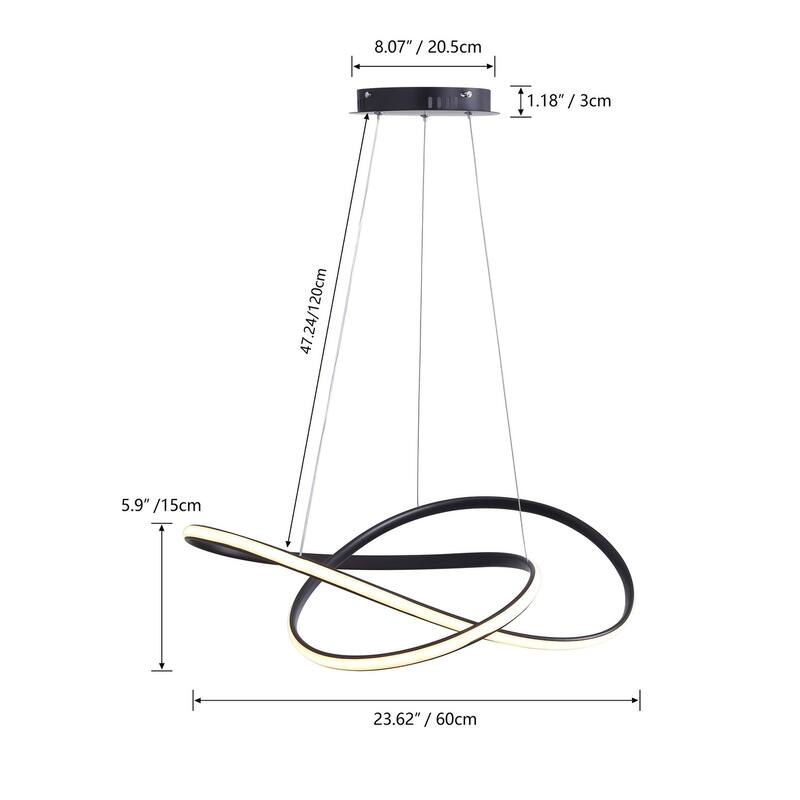 Modern 1-Light Wavy Line Design LED Pendant Lighting Fixture