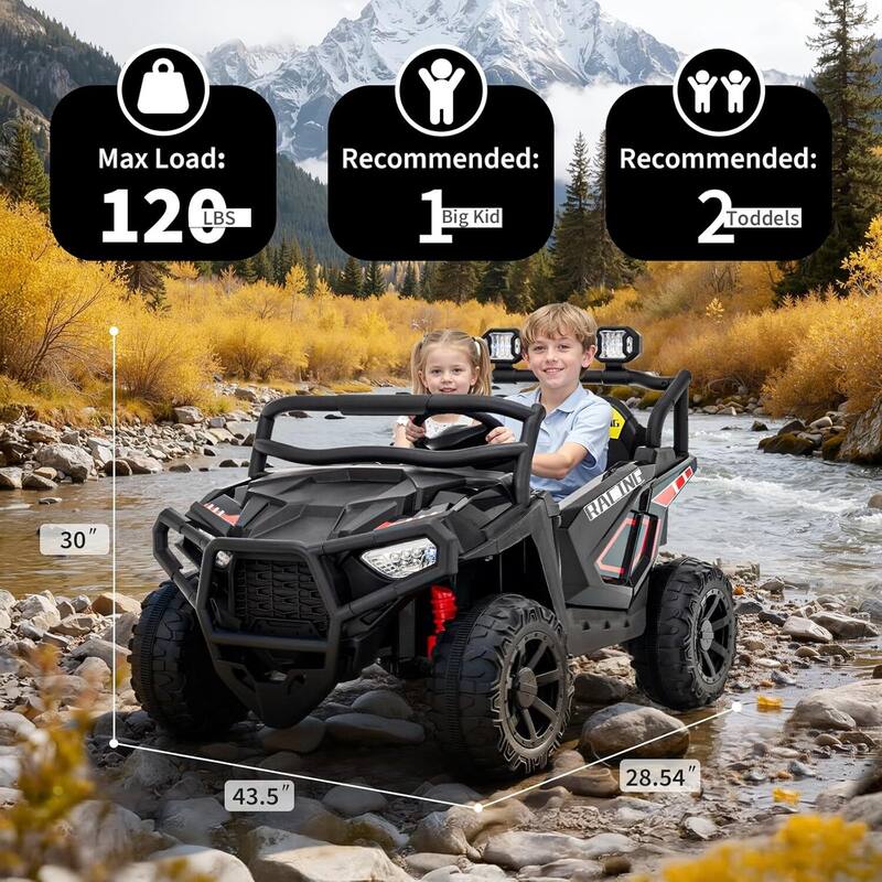 24V Ride On Toys 2 Seater Electric UTV Car Toy for Big Kids, White