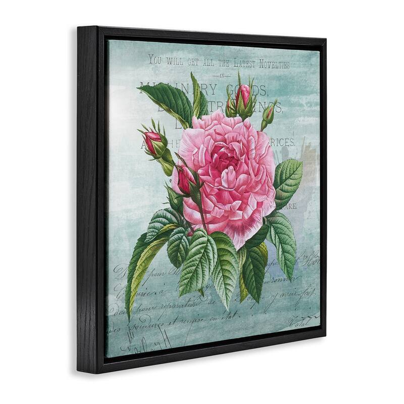Stupell Pink Dahlia over Rustic Framed Floater Canvas Wall Art Design By Susan Arnot