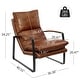 preview thumbnail 17 of 15, Art Leon Art Leon Comfortable Genuine Leather Accent Lounge Chair with Cushion Seat