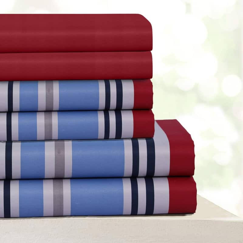 Cody Stripe Beverly Hills 400 Thread Count Egyptian Quality Cotton Sheets Set with BONUS Pillowcases