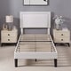 preview thumbnail 69 of 70, Kids Bed Frame, Height Adjustable Upholstered Bed, Twin Size Bed Set of 2