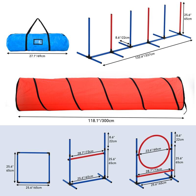 Moasis Portable Dog Agility Training Equipment, Pet Training Set