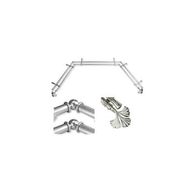 Adjustable Curtain Rods & Hardware Set - Satin Nickel Finish, 20-72" Extendable - M