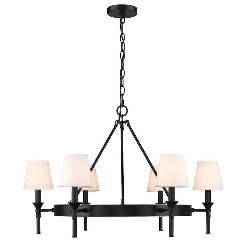 Golden Lighting 1020-6 MWS Edinburgh 6 Light 30" Wide Ring Chandelier