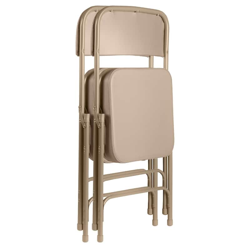 Hampden Furnishings Bernadine Collection Deluxe Vinyl Padded Folding Chair, Pack of 2