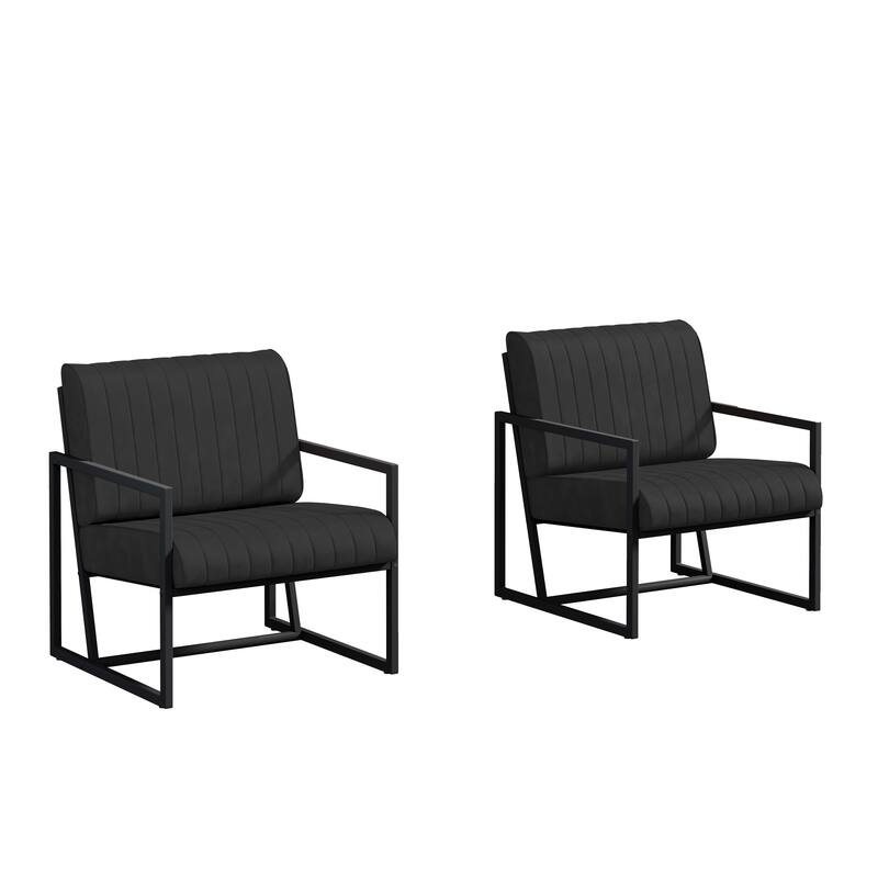 PU Leather Feature Armchair with Metal Frame