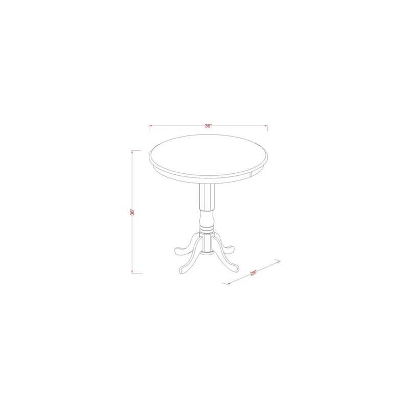 HomeStock 3-Pc Buttermilk and Cherry Solid Wood Top - Dining Room Set - Seats 4