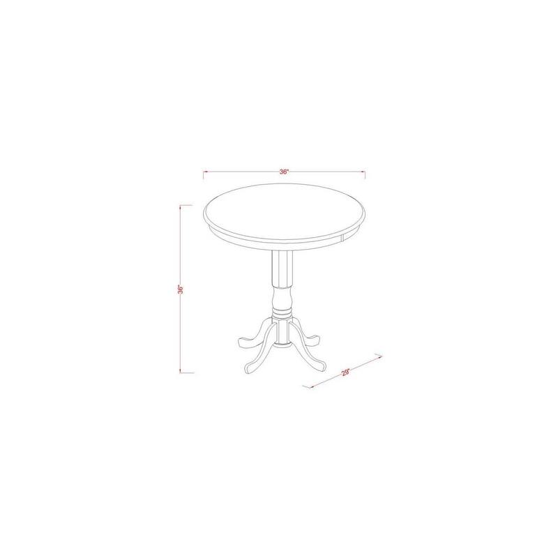HomeStock 5-Piece Round Natural Oak Finish Solid Wood Top Dining table with 4 Chairs with Lattice Back