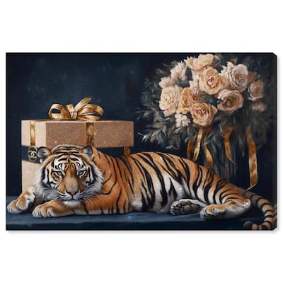 Tiger Glam Gift Boxes Canvas by Art Remedy, Gallery Wrapped