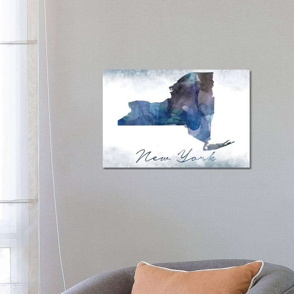 iCanvas "New York State Bluish" by WallDecorAddict Canvas Print