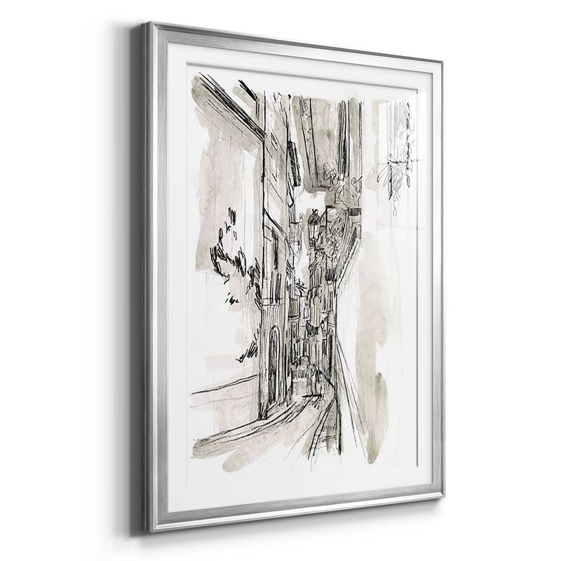 Europe Street Sketches I Premium Framed Print - Ready to Hang