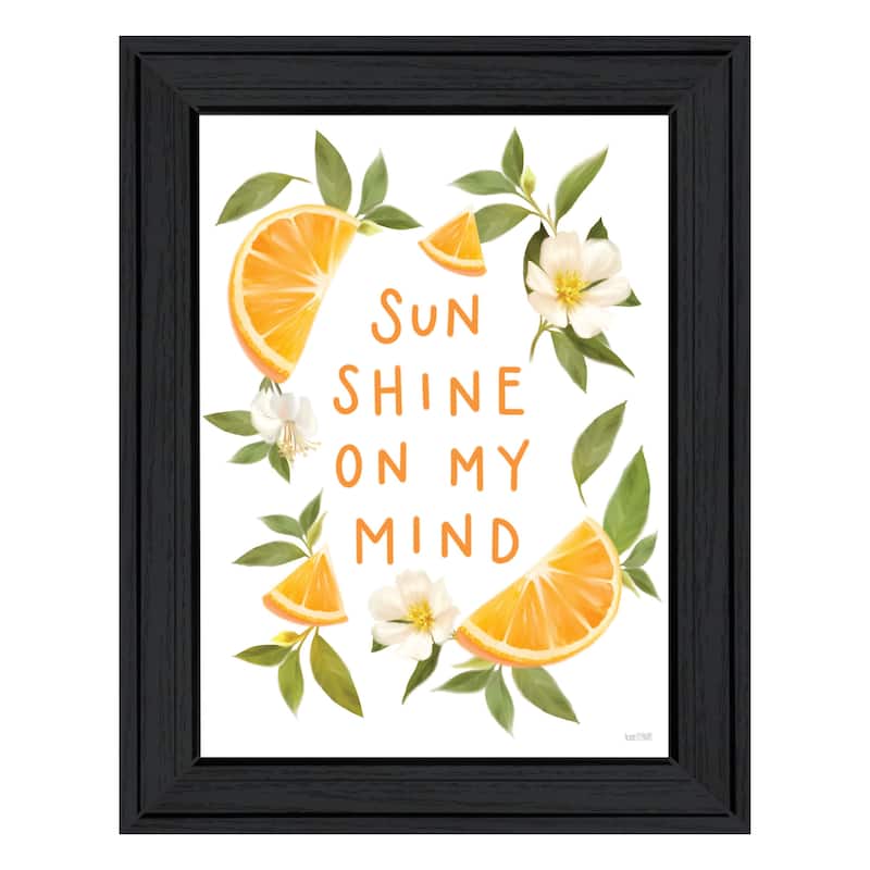 TrendyDecor4U Contemporary "Sun Shine on My Mind" Framed Print Wall Art - Charcoal