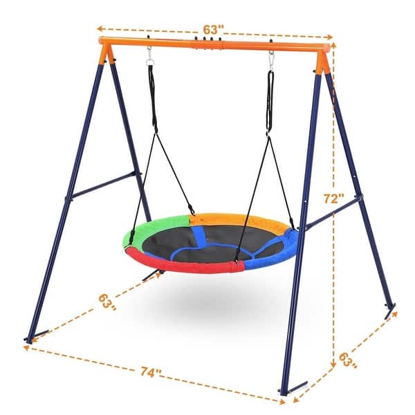 dimension image slide 1 of 2, 32" Saucer Swing with Stand for Kids Outdoor