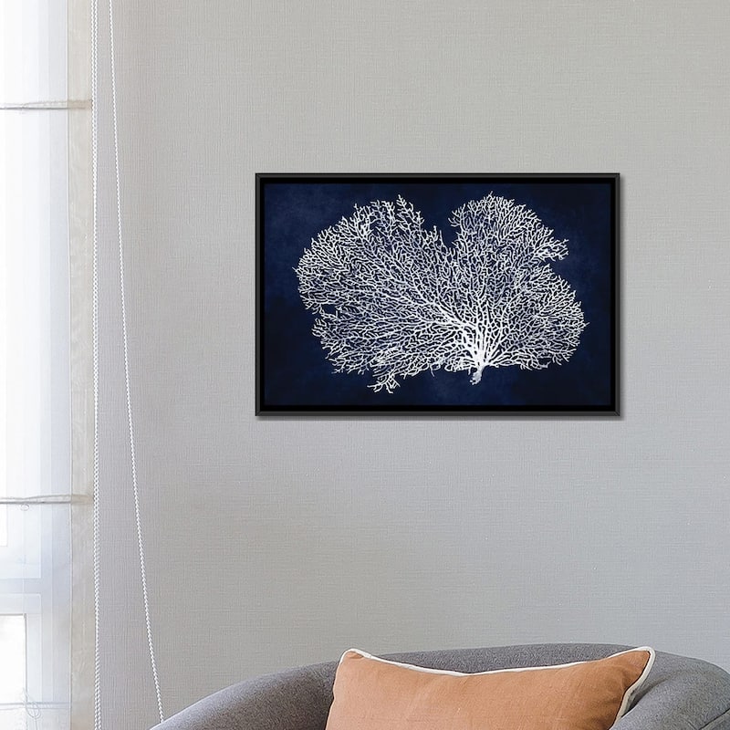 iCanvas "Sea Fan on Indigo Blue II" by Melonie Miller Framed Canvas Print