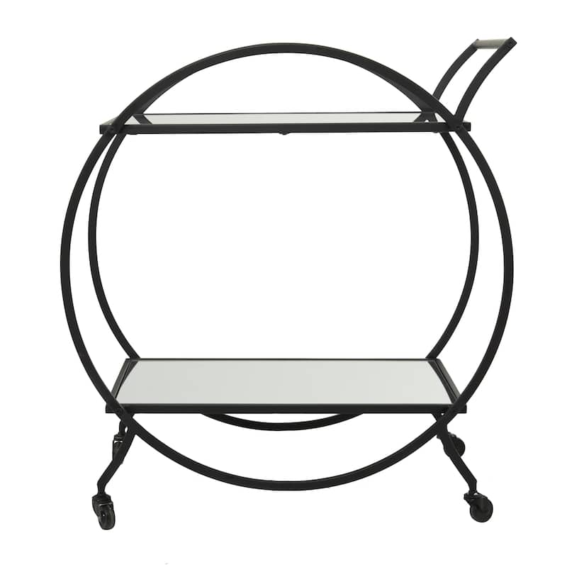Metal Contemporary Bar Cart with Wheels