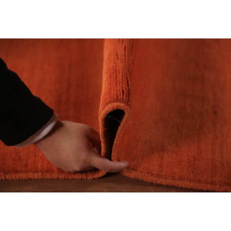 Orange Gabbeh Oriental Area Rug Handmade Wool Carpet - 6'8" x 9'5"