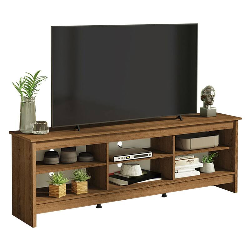 Madesa Media Console TV Stand Entertainment Center with 6 Shelves and Cable Management for 65, 75 Inch Television
