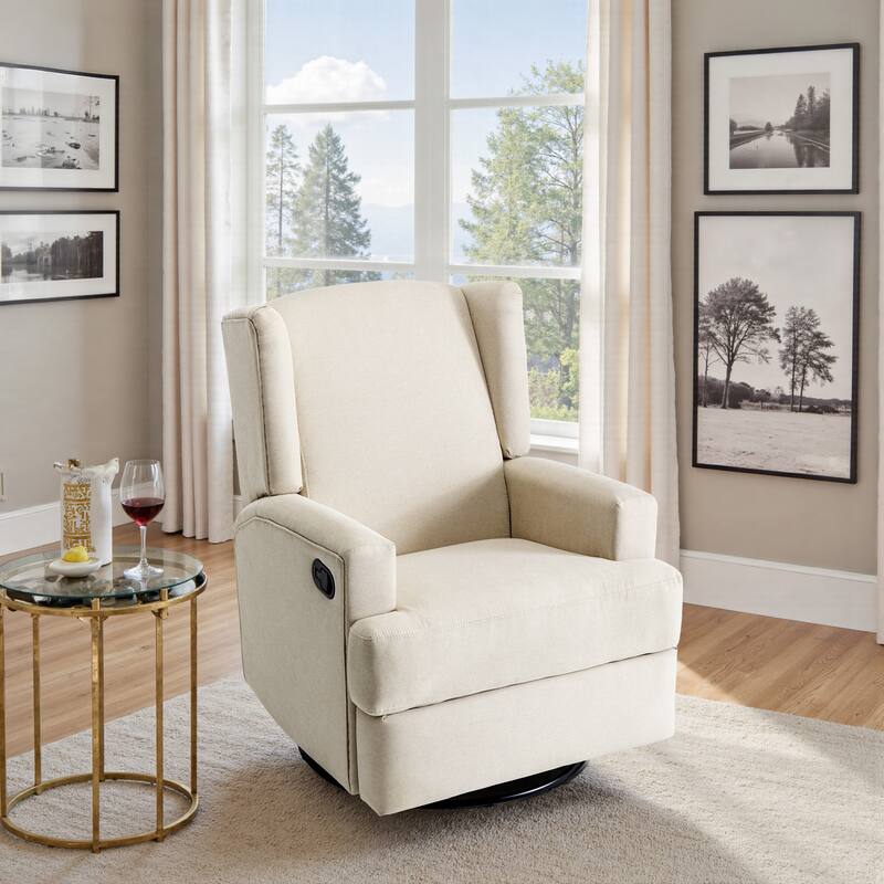 Swivel Wingback Glider Rocker Nursery Recliner Chair