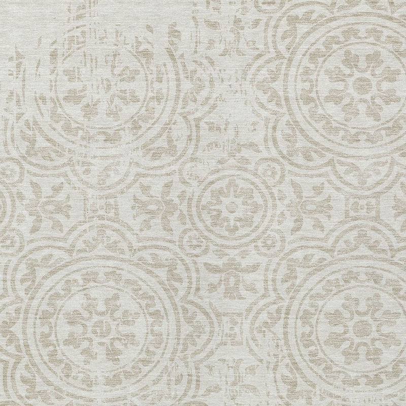 HomeRoots Medallion Transitional Rectangle Outdoor Rug