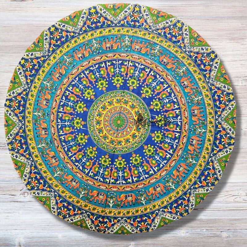 Cotton Mandala Floral Elephant Printed Tablecloth Collection