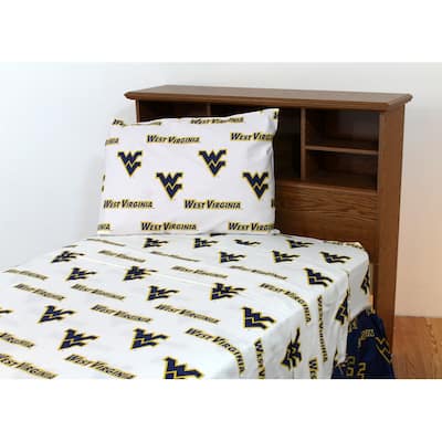 West Virginia Mountaineers 100% Cotton Sheet Set