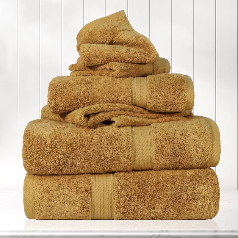 Blue Nile Mills Luxury 6-Piece Egyptian Cotton Towel Set, Thick Absorbent Bathroom Towels
