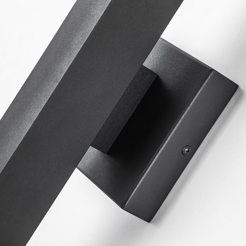 Rennnsan 20 in. Modern Simple Black Aluminum Linear Dimmable LED Outdoor Wall Sconce - 4.7 in. W x 20 in. H