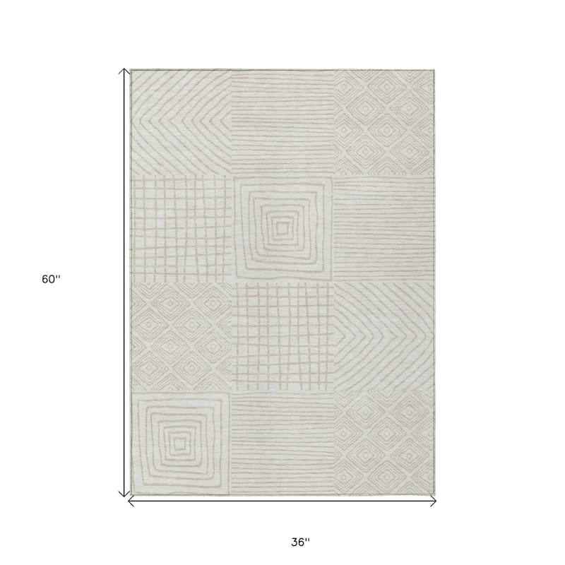 HomeRoots Geometric Transitional Rectangle Outdoor Rug