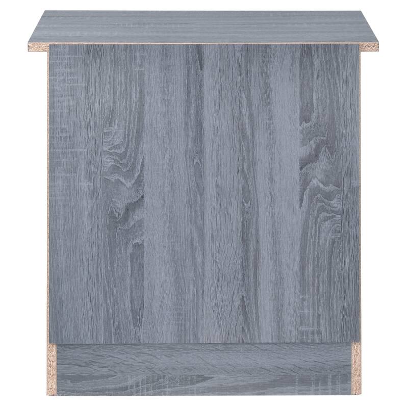 3 Drawer Gray Nightstand, 23 Inch Modern Bedside Table with Quality Metal Handles and Ample Storage