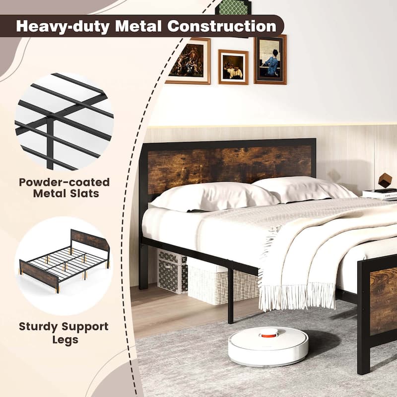 Twin/Full/Queen Size Platform Bed Frame Heavy Duty Bed Frame