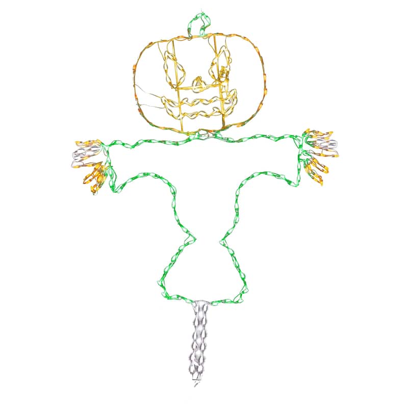 Halloween LED Jack O Lantern Happy Scarecrow 72 inches