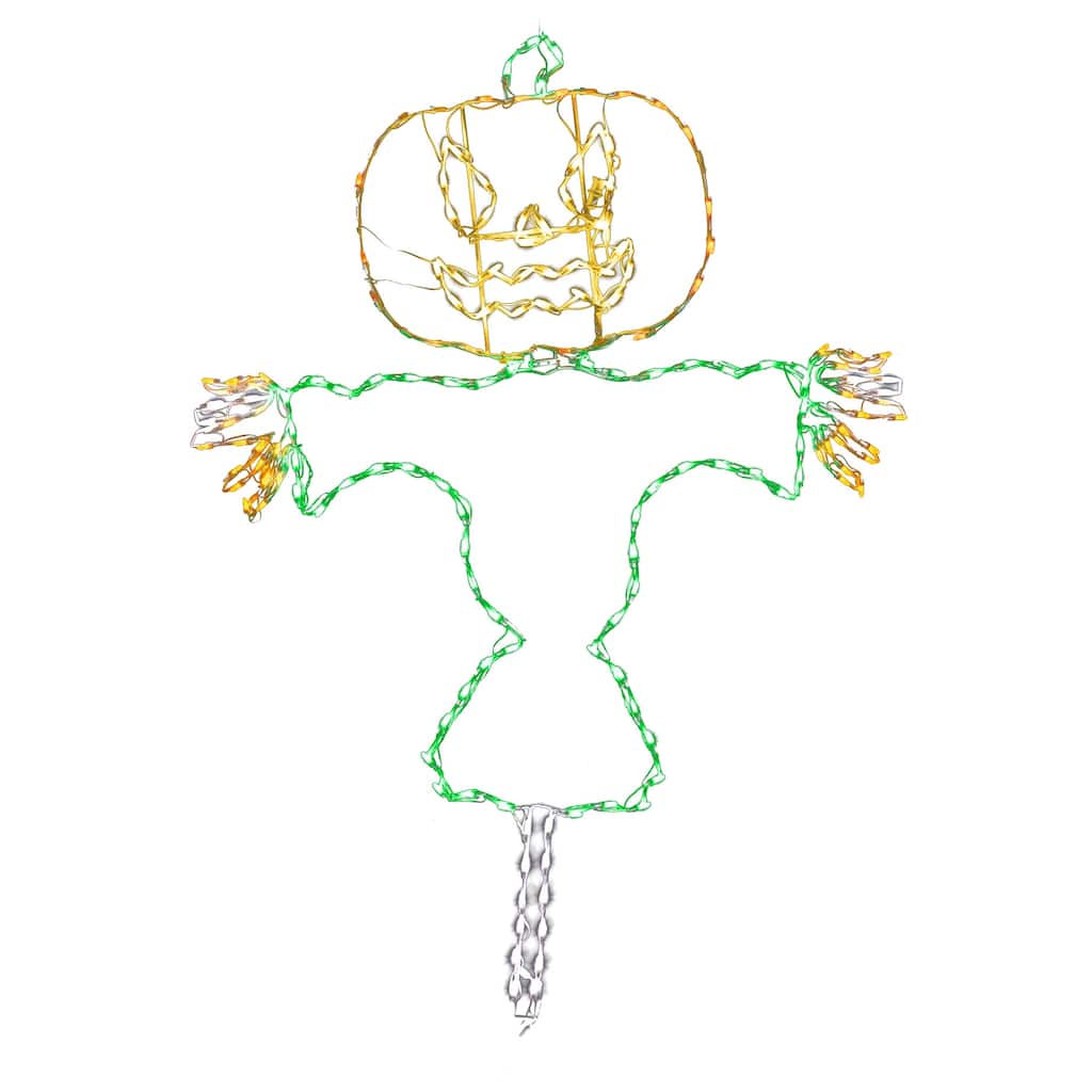 Halloween LED Jack O Lantern Happy Scarecrow 72 inches