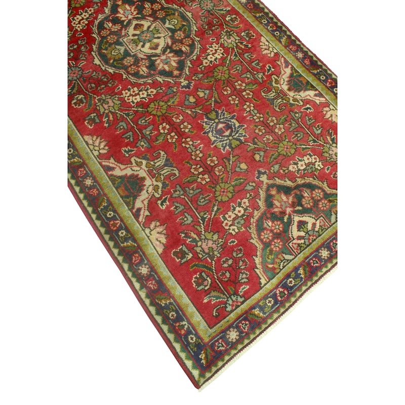 Vintage Distressed Sierra Rust/Beige Runner - 3'3" x 9'5"
