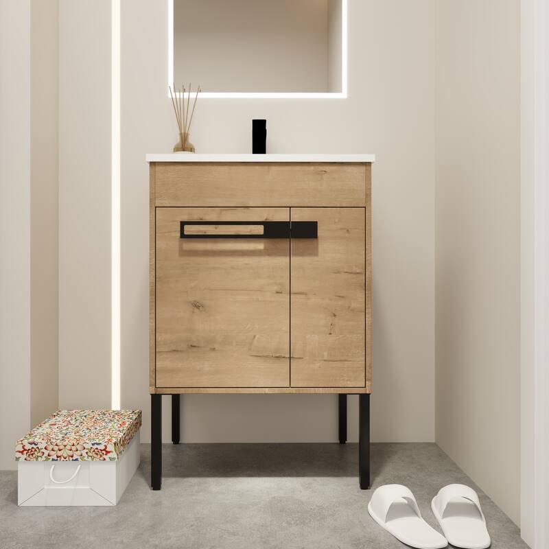 24 Inch Bathroom Vanity With Sink Freestanding or Floating is Optional Conversion - 24.00"W * 18.31"D * 35.60"H