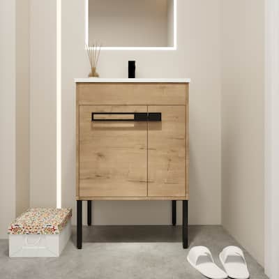 24 Inch Bathroom Vanity With Sink Freestanding or Floating is Optional Conversion - 24.00"W * 18.31"D * 35.60"H