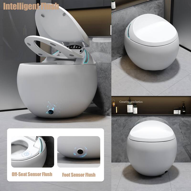 YULIKA Spherical Smart Bidet Toilet Bidet Toilet with Tank Heated Seat Auto Lid Opening Warm Water Sprayer & Dryer
