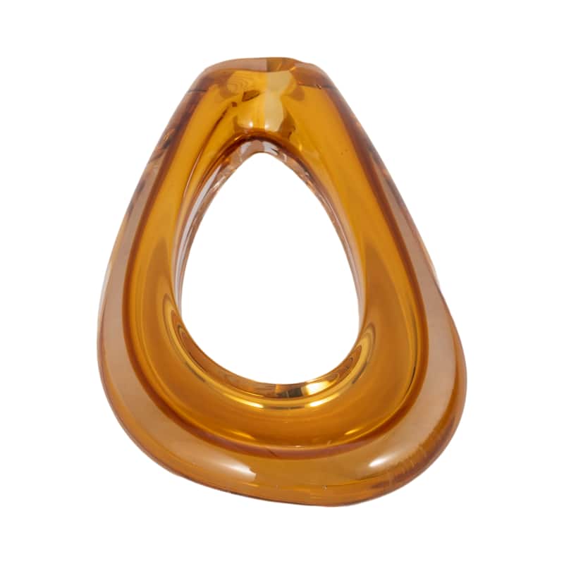 Sagebrook Home Zuri Cutout Amber Art Glass