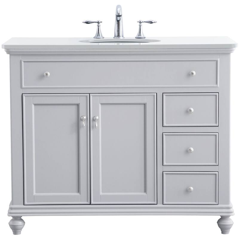 Elegant Lighting VF12342-VW Otto 42" Free Standing Single Basin Vanity - Grey