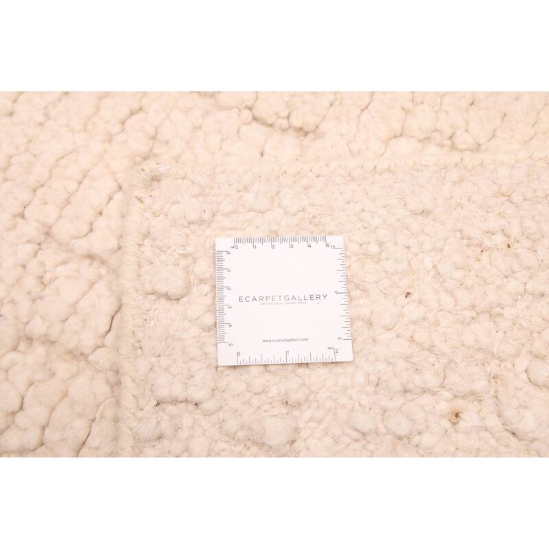 ECARPETGALLERY Hand-knotted Looma Cream Wool Rug - 7'9 x 9'11