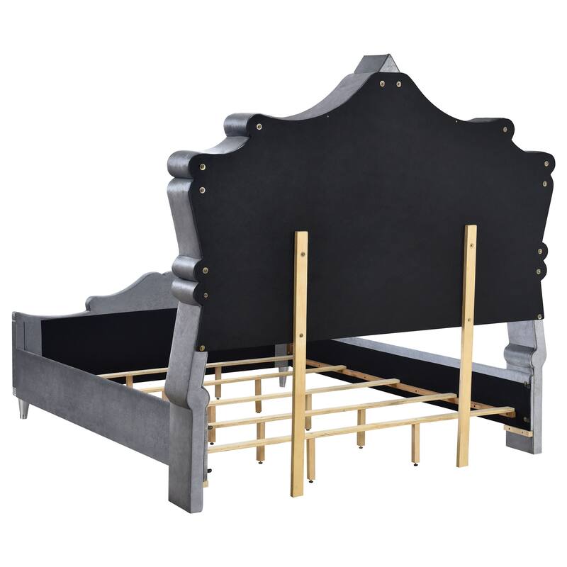 Antonella Modern Classic Velvet Upholstered Panel Bed