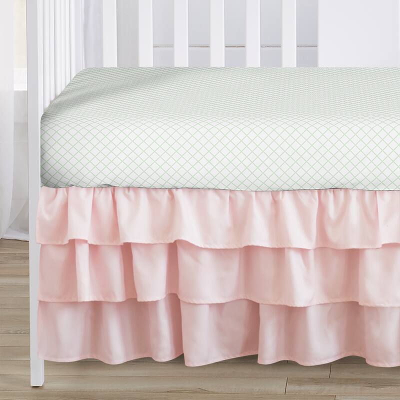 Sweet Jojo Designs Blush Pink Mint White Boho Watercolor Woodland Deer Floral Collection Girl 4-piece Crib Bedding Set