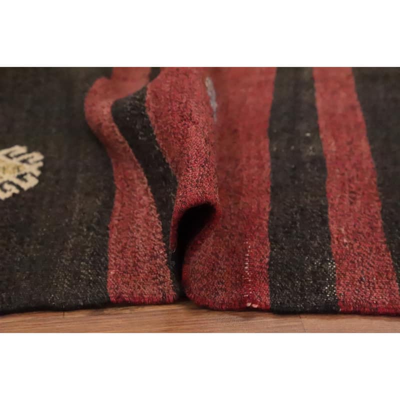 Hand Woven Oriental 100% Wool Carpet Southwestern Tribal Multi-Colored Kilim Area Rug - 10' 5'' X 6' 3''