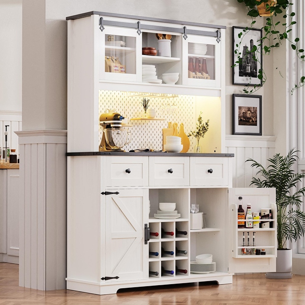 Farmhouse white hutch sale